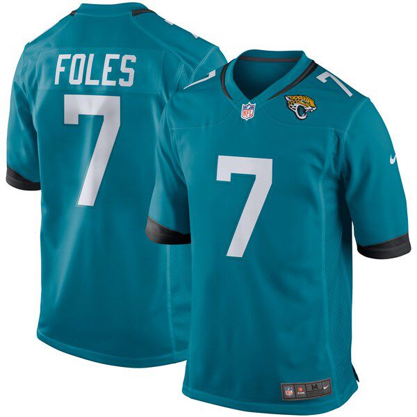 Men Jacksonville Jaguars 7 Nick Foles Nike Green Game NFL Jersey